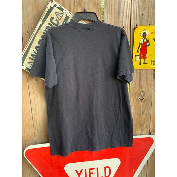 black t-shirt L "Over The Hill" graphic, characteristic of humorous novelty - Picture 8 of 9